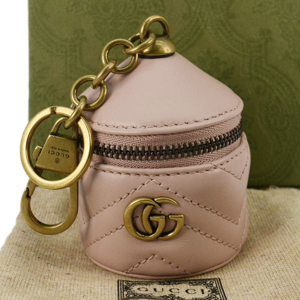 GUCCI GG Marmont Leather Key Chain Pink 725109