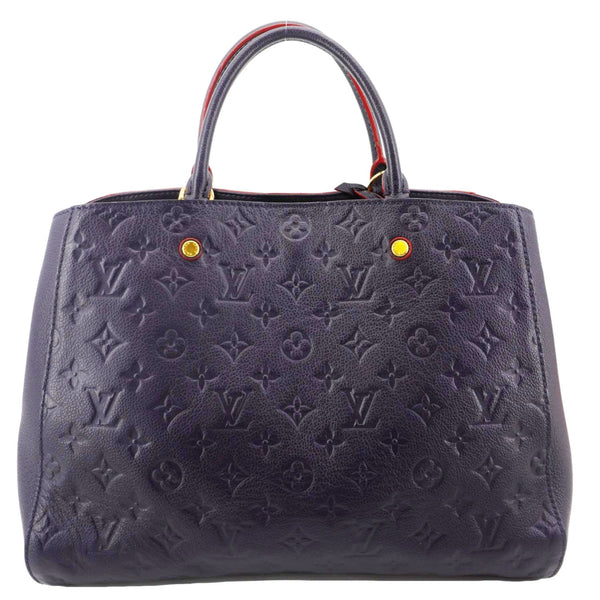 LOUIS VUITTON Montaigne GM Empreinte Leather Shoulder Bag Navy Blue