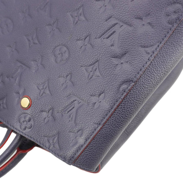 LOUIS VUITTON Montaigne GM Empreinte Leather Shoulder Bag Navy Blue