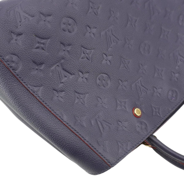 LOUIS VUITTON Montaigne GM Empreinte Leather Shoulder Bag Navy Blue