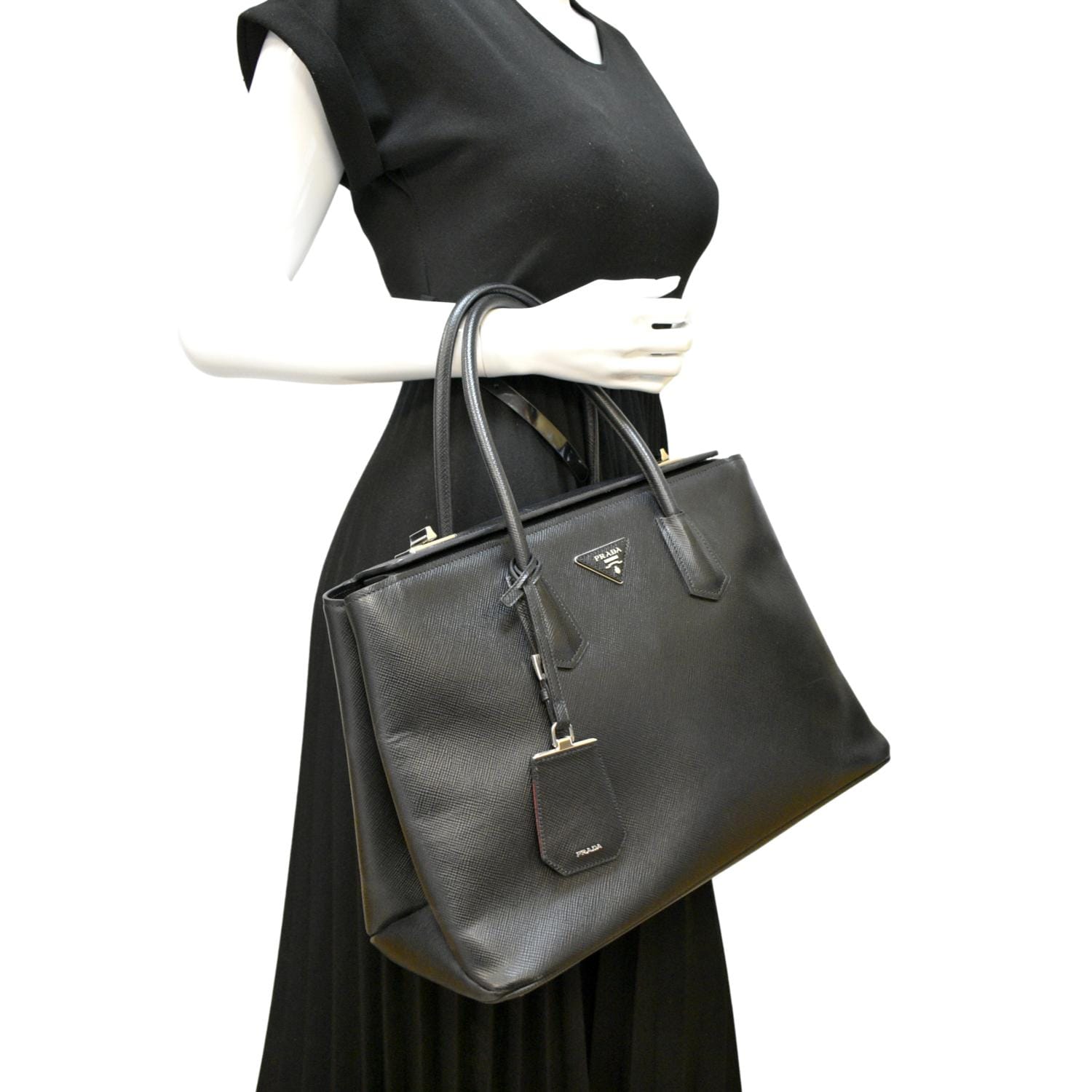 PRADA medium Saffiano Leather Monochrome Bag, Women's Fashion