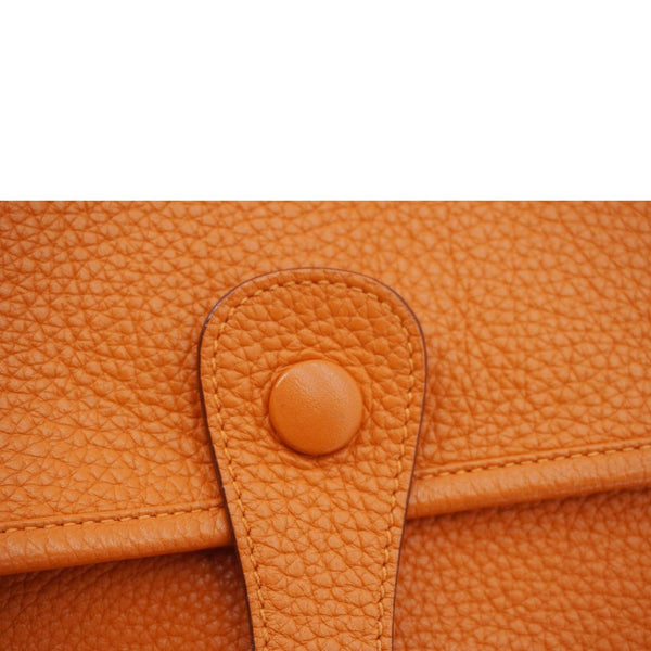 HERMES Evelyne III PM Taurillon Leather Crossbody Bag Orange Poppy