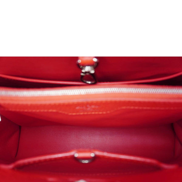 LOUIS VUITTON Capucines MM Taurillon Leather Satchel Bag Red