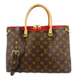 LOUIS VUITTON Pallas MM Monogram Canvas Shoulder Bag Red