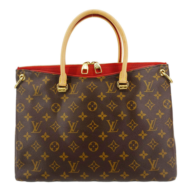 LOUIS VUITTON Pallas MM Monogram Canvas Shoulder Bag Red