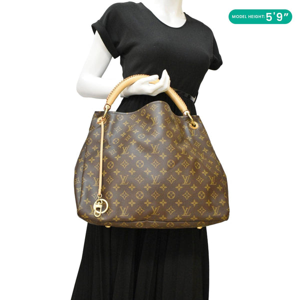 LOUIS VUITTON Artsy MM Monogram Canvas Hobo Bag Brown