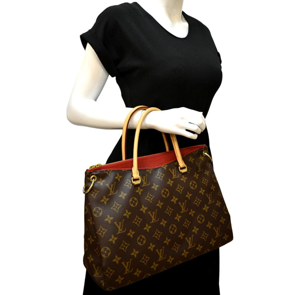 LOUIS VUITTON Pallas MM Monogram Canvas Shoulder Bag Brown