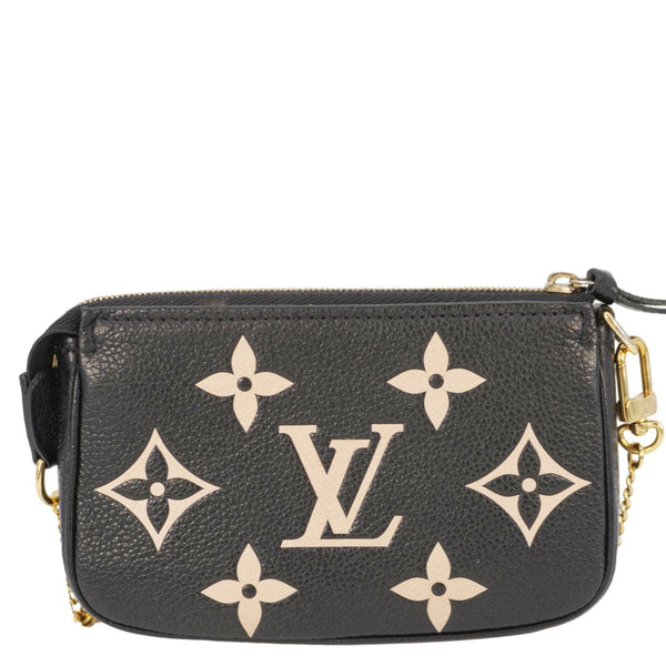 LOUIS VUITTON Mini Pochette Bicolor Monogram Empreinte Accessoires Pouch Black