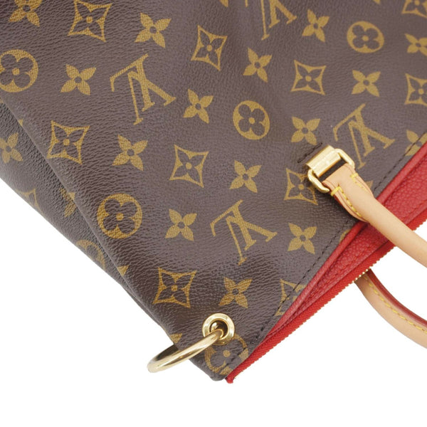 LOUIS VUITTON Pallas MM Monogram Canvas Shoulder Bag Red