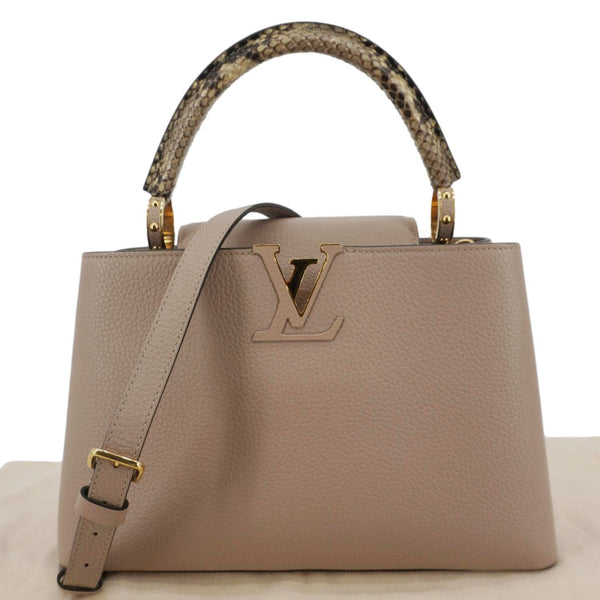 LOUIS VUITTON Capucines Leather Shoulder Bag Galet