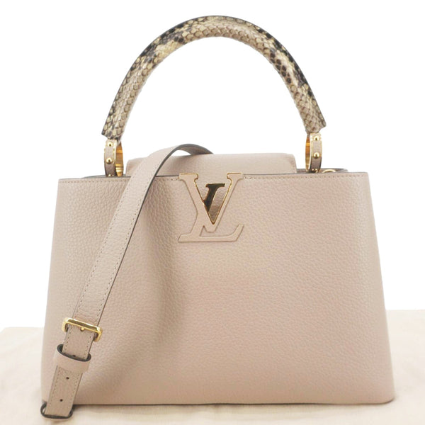 LOUIS VUITTON Capucines Leather Shoulder Bag Galet