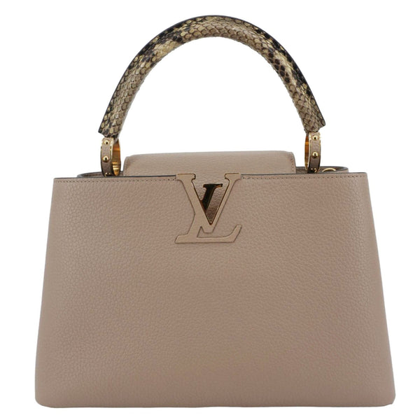 LOUIS VUITTON Capucines Leather Shoulder Bag Galet