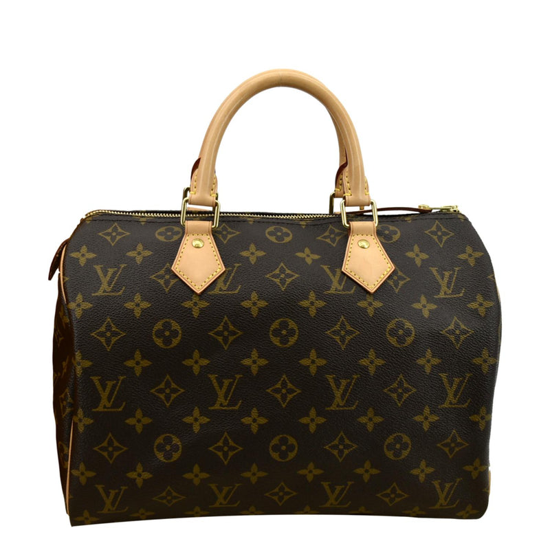 Louis Vuitton Monogram Speedy 30 Leather Fabric Brown Handbag 890