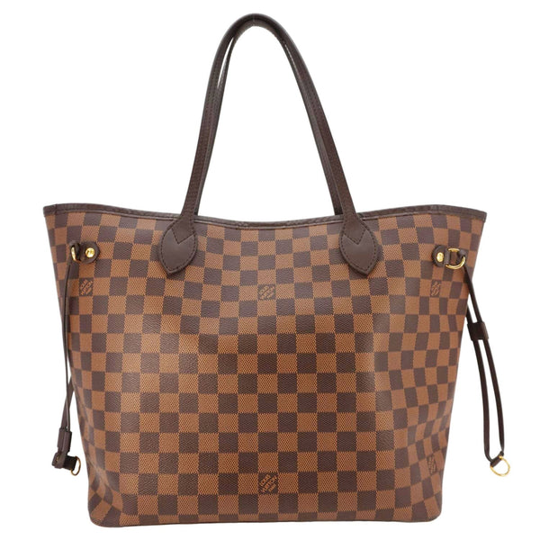 LOUIS VUITTON Neverfull MM Damier Ebene Tote Bag Brown