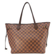 LOUIS VUITTON Neverfull MM Damier Ebene Tote Bag Brown