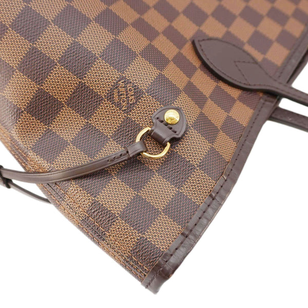 LOUIS VUITTON Neverfull MM Damier Ebene Tote Bag Brown