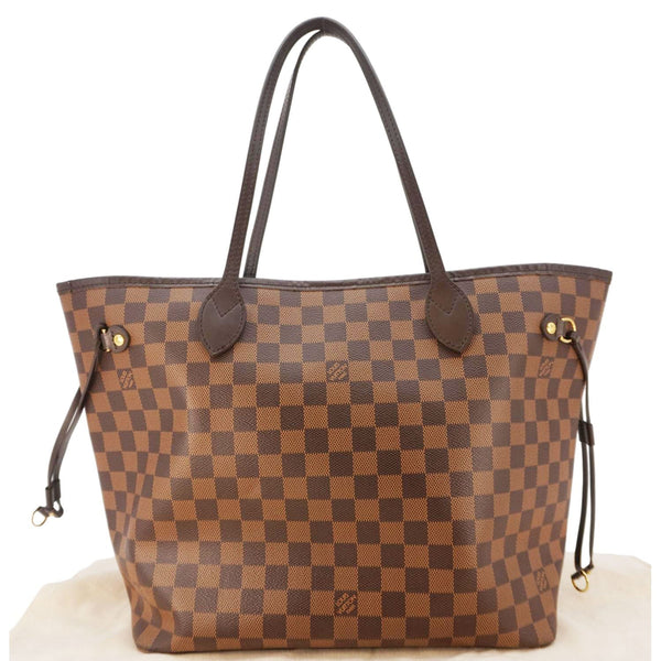 LOUIS VUITTON Neverfull MM Damier Ebene Tote Bag Brown