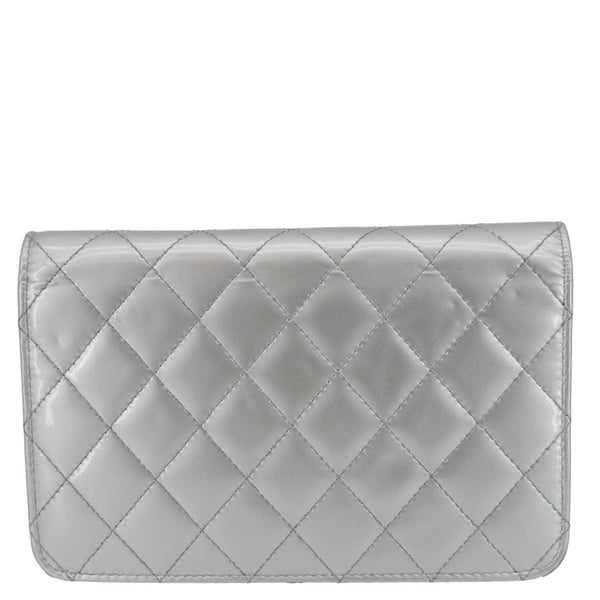 CHANEL Golden Class Quilted Leather Wallet on Chain Bag Silver