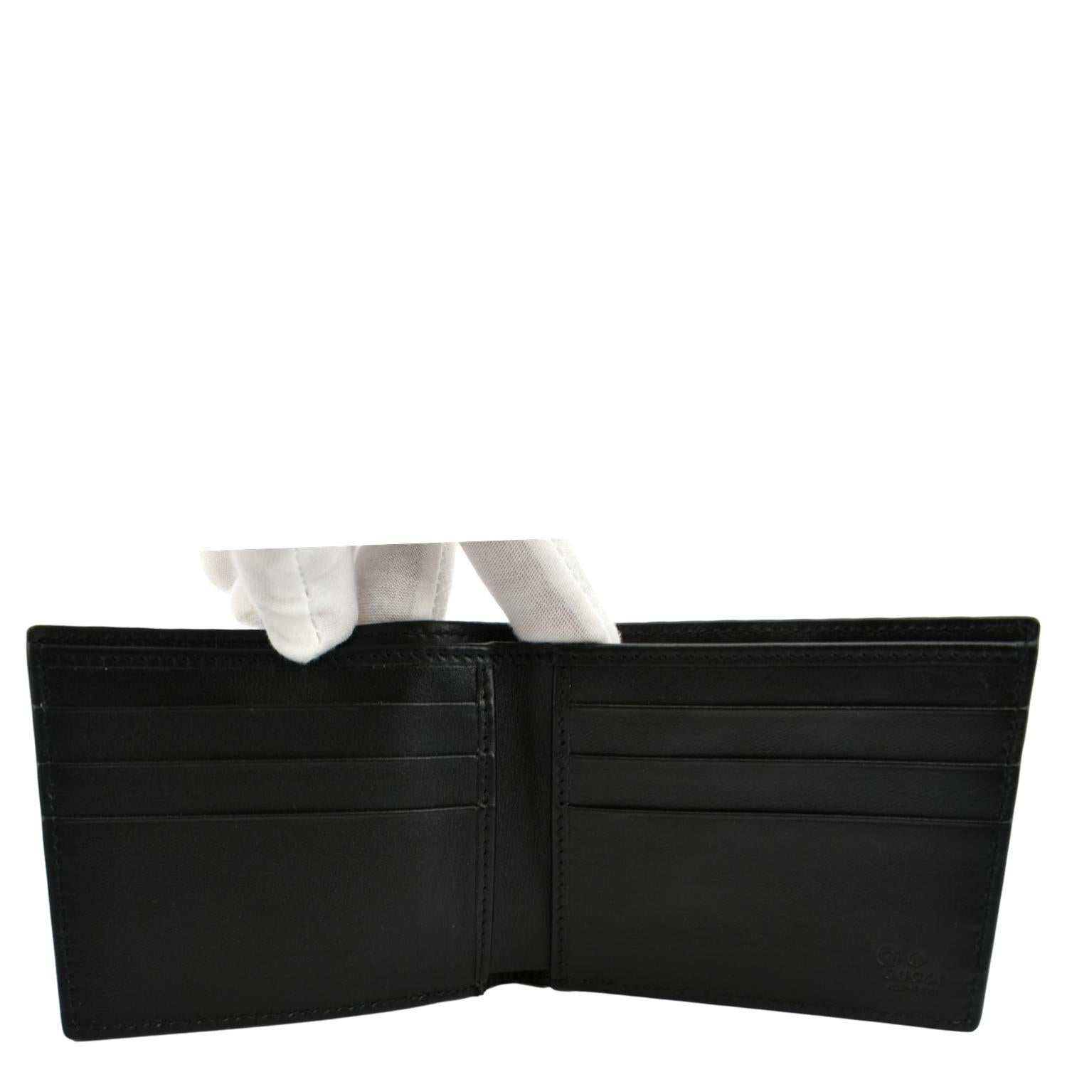 GUCCI Microguccissima Leather Wallet, Black 260987