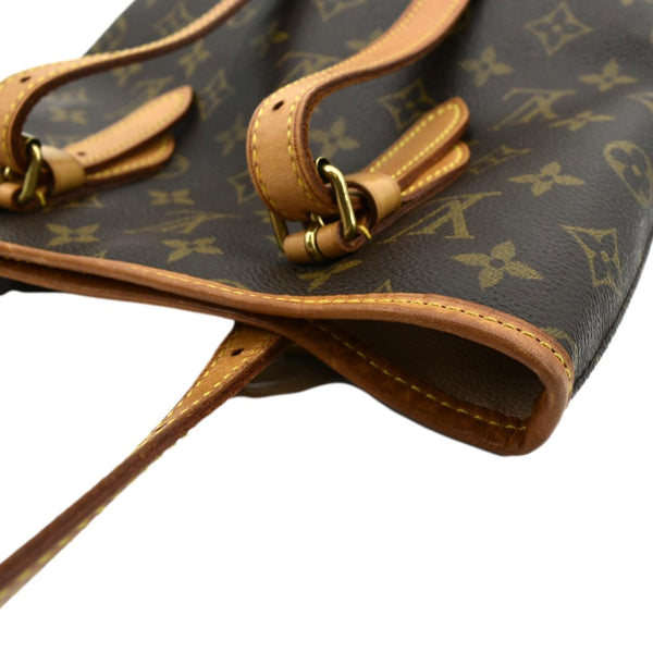 LOUIS VUITTON Petit Bucket Monogram Canvas Shoulder Bag Brown