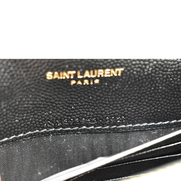 YSL Cassandre Matelasse Chain Wallet Crossbody Bag Black