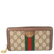 GUCCI Ophidia GG Supreme Canvas Zip Around Wallet Beige 523154