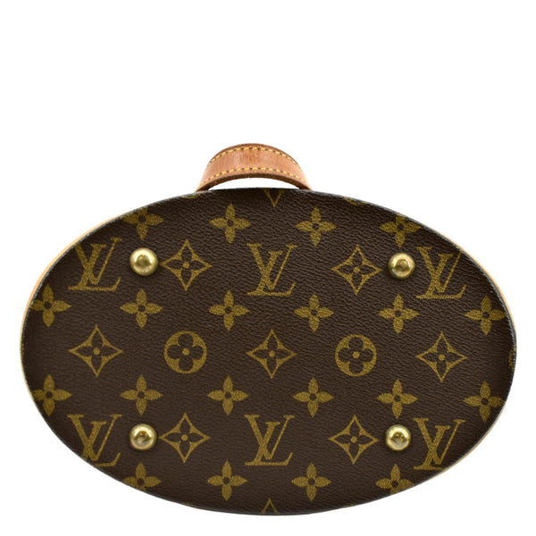 LOUIS VUITTON Petit Bucket Monogram Canvas Shoulder Bag Brown