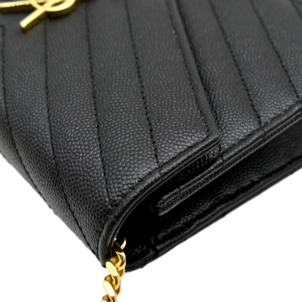 YSL Cassandre Matelasse Chain Wallet Crossbody Bag Black