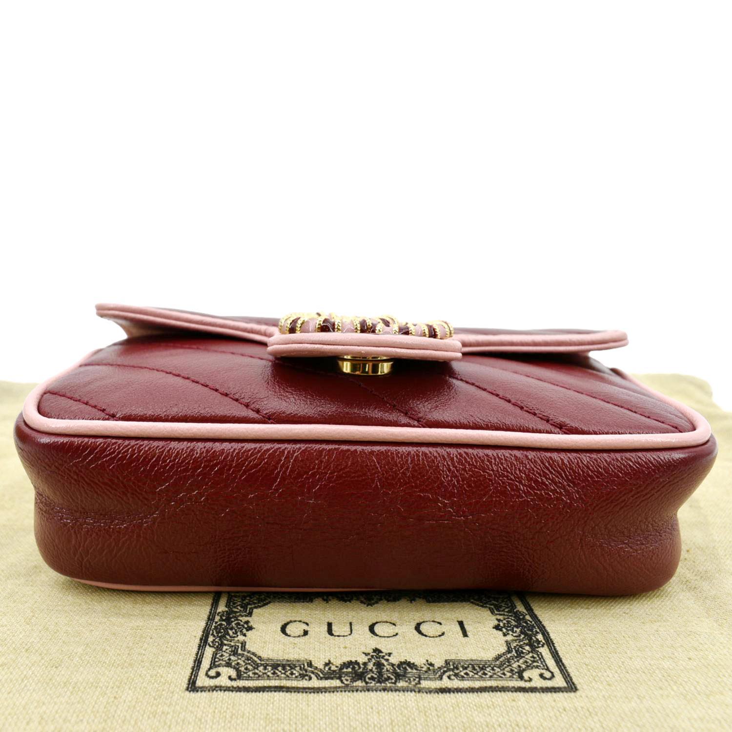 Gucci Vintage Effect Super Mini GG Leather Shoulder Bag