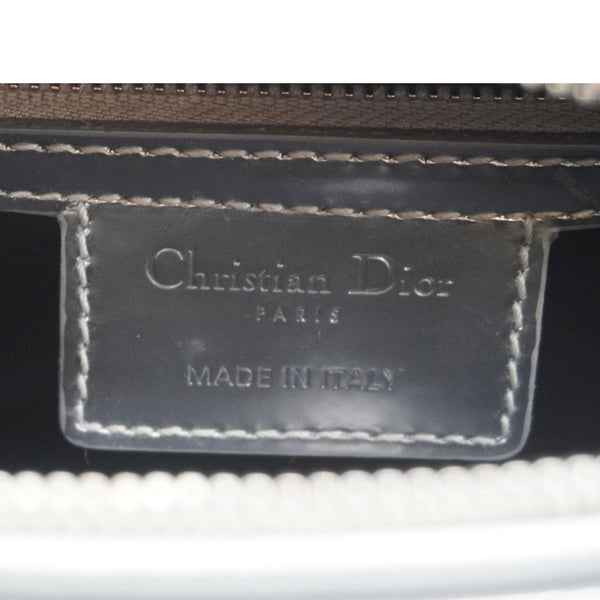 CHRISTIAN DIOR Lady Dior Medium Leather Shoulder Bag Metallic Silver