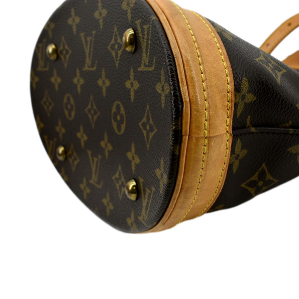 LOUIS VUITTON Petit Bucket Monogram Canvas Shoulder Bag Brown