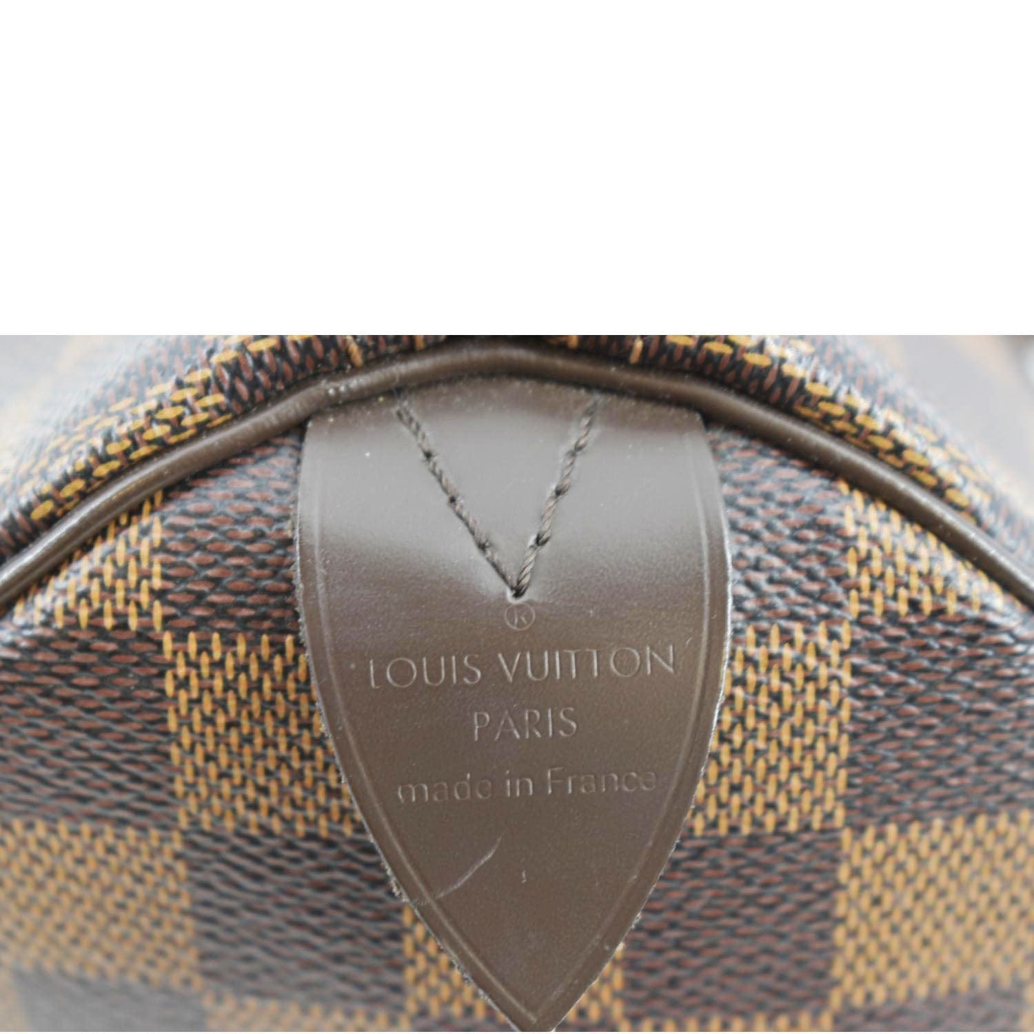 Louis Vuitton Damier Ebene Speedy 25 Boston Bag Leather ref.391911