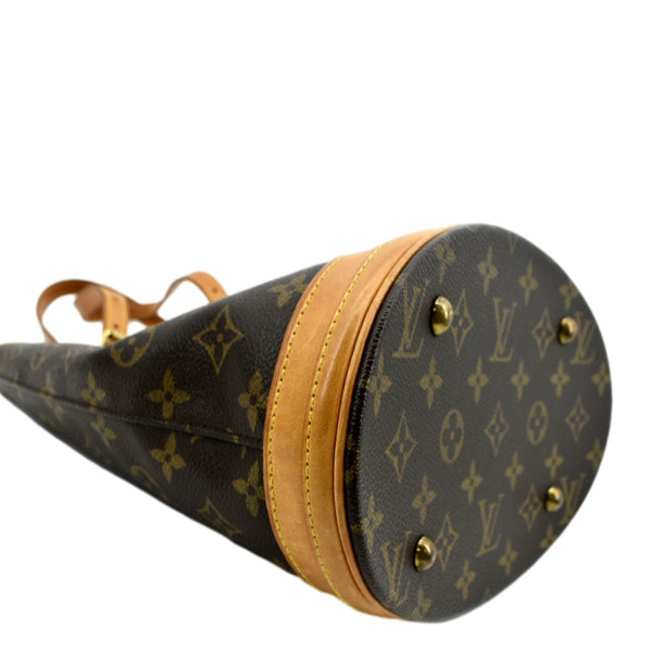 LOUIS VUITTON Petit Bucket Monogram Canvas Shoulder Bag Brown