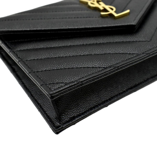 YSL Cassandre Matelasse Chain Wallet Crossbody Bag Black