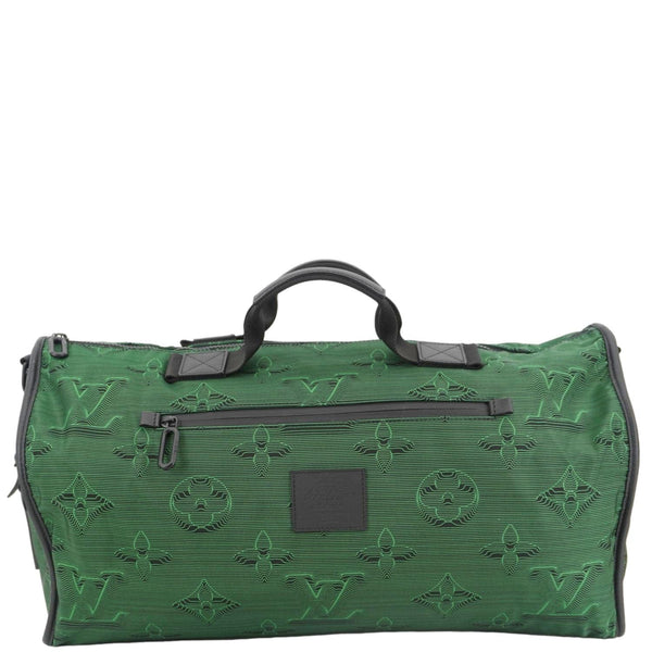 LOUIS VUITTON Keepall 50 Bandouliere 2054 3D Reversible Nylon Travel Bag Green