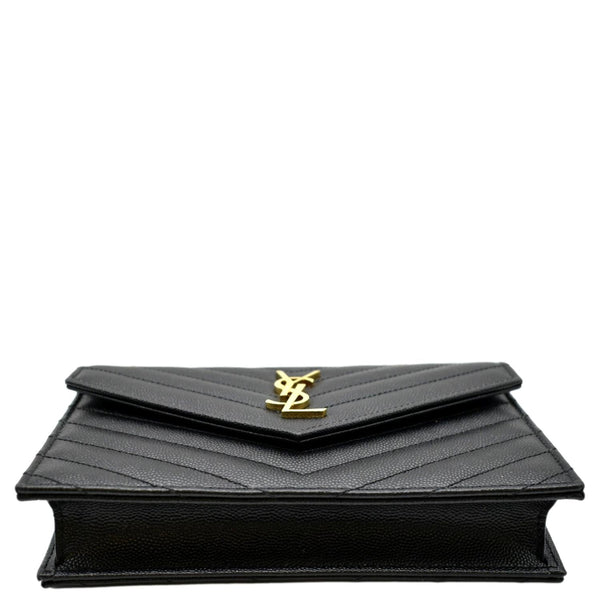 YSL Cassandre Matelasse Chain Wallet Crossbody Bag Black