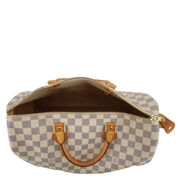 LOUIS VUITTON Speedy 30 Damier Azur Shoulder Bag White