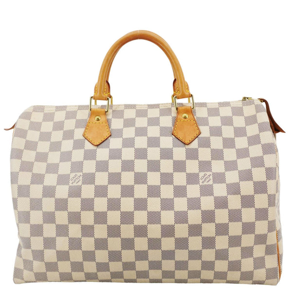 LOUIS VUITTON Speedy 30 Damier Azur Shoulder Bag White