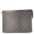 LOUIS VUITTON Voyage MM Monogram Eclipse Pouch Bag Black