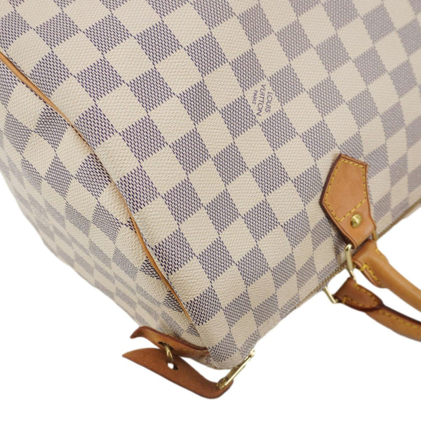 LOUIS VUITTON Speedy 30 Damier Azur Shoulder Bag White