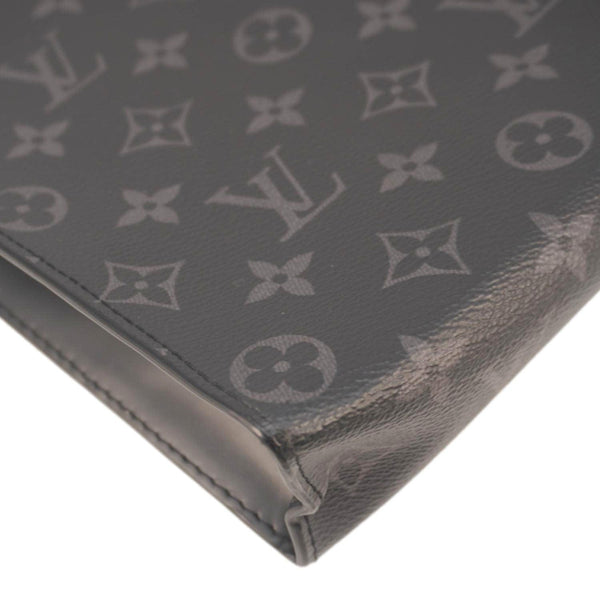 LOUIS VUITTON Voyage MM Monogram Eclipse Pouch Bag Black