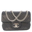 CHANEL Mini Flap Quilted Chevron Leather Crossbody Bag Black