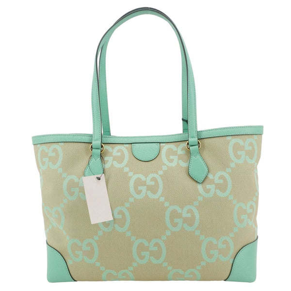 GUCCI Ophidia Jumbo GG Canvas Tote Bag Green 631685