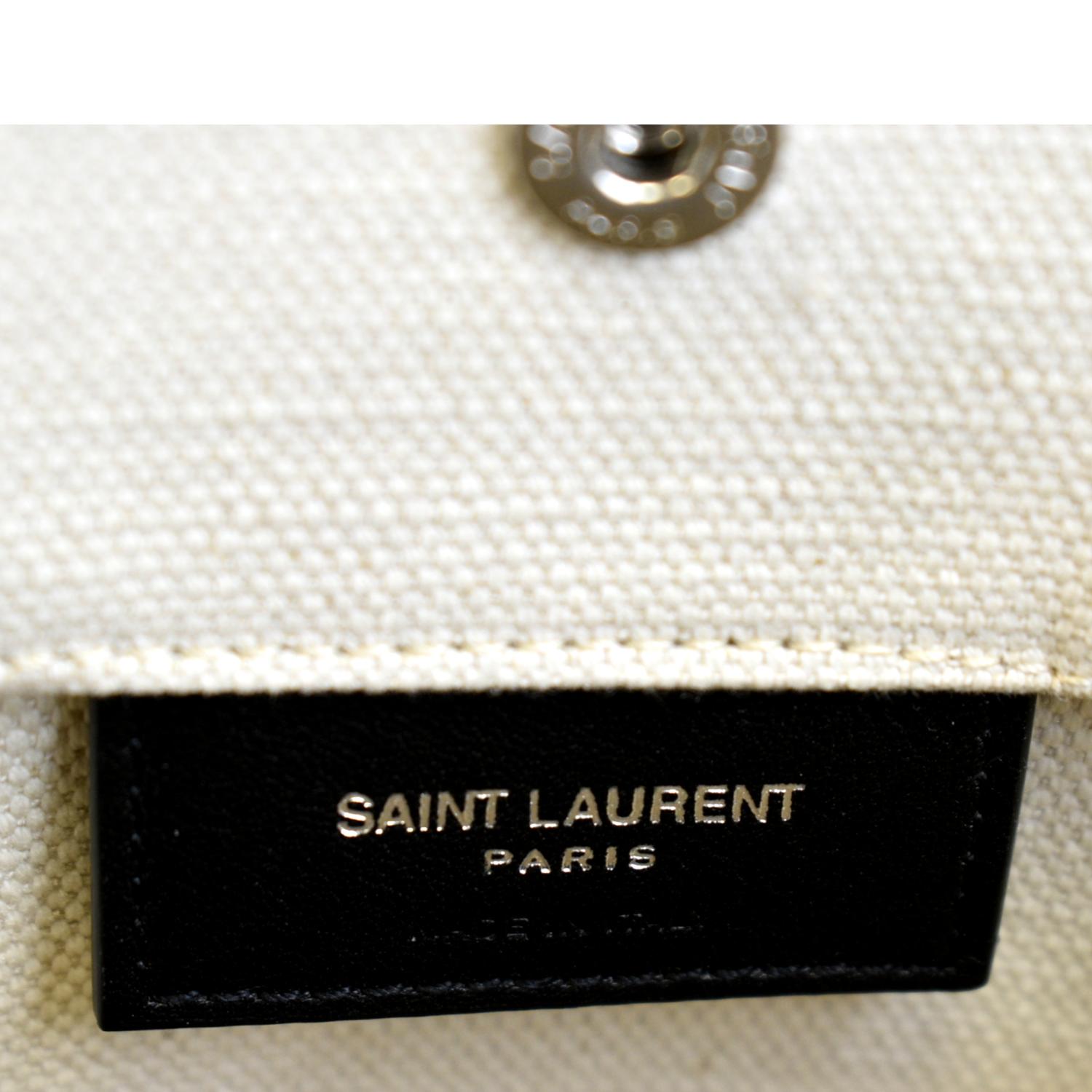 Shop Saint Laurent Rive Gauche Linen & Leather Bucket Bag