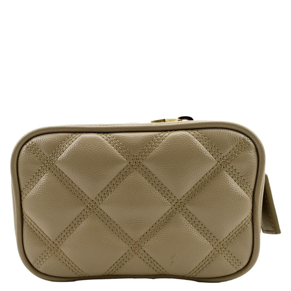 YVES SAINT LAURE 80s Quilted Grain Leather Vanity Case Beige