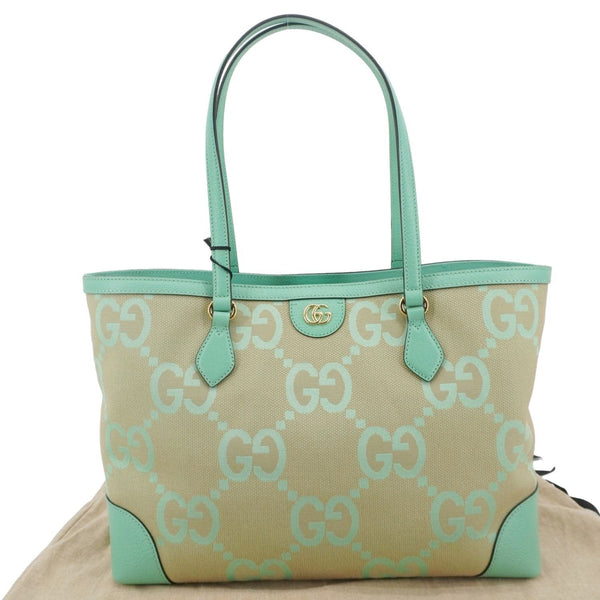 GUCCI Ophidia Jumbo GG Canvas Tote Bag Green 631685