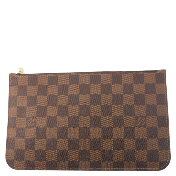 LOUIS VUITTON Wristlet Pochette Damier Ebene Pouch Brown