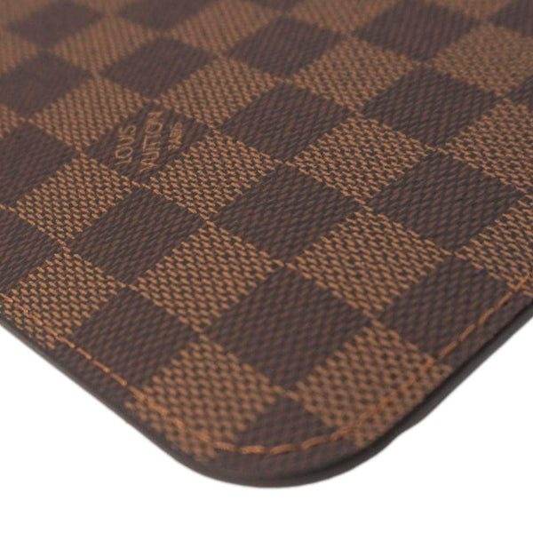 LOUIS VUITTON Wristlet Pochette Damier Ebene Pouch Brown