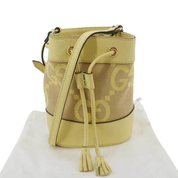 GUCCI Ophidia Jumbo GG Canvas Bucket Bag Yellow 550620