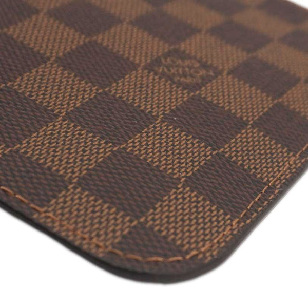 LOUIS VUITTON Wristlet Pochette Damier Ebene Pouch Brown